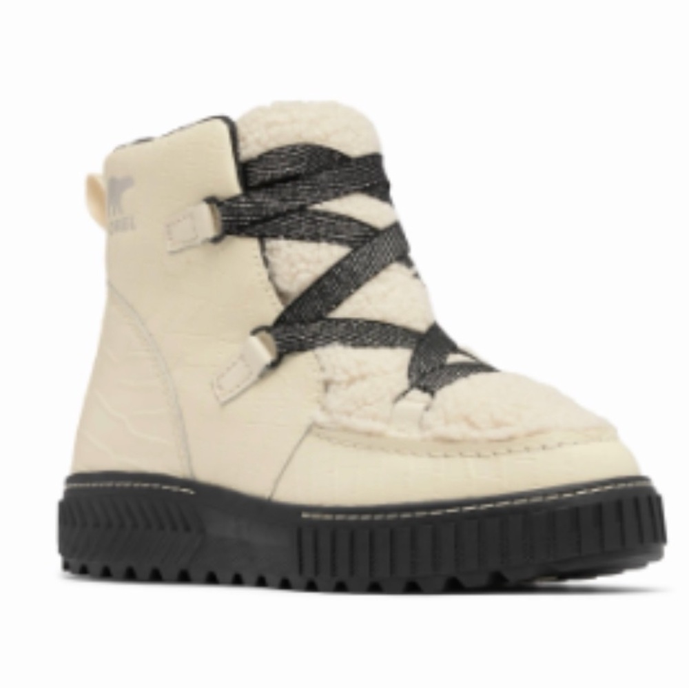 Sorel Cream and Black Winter Boots